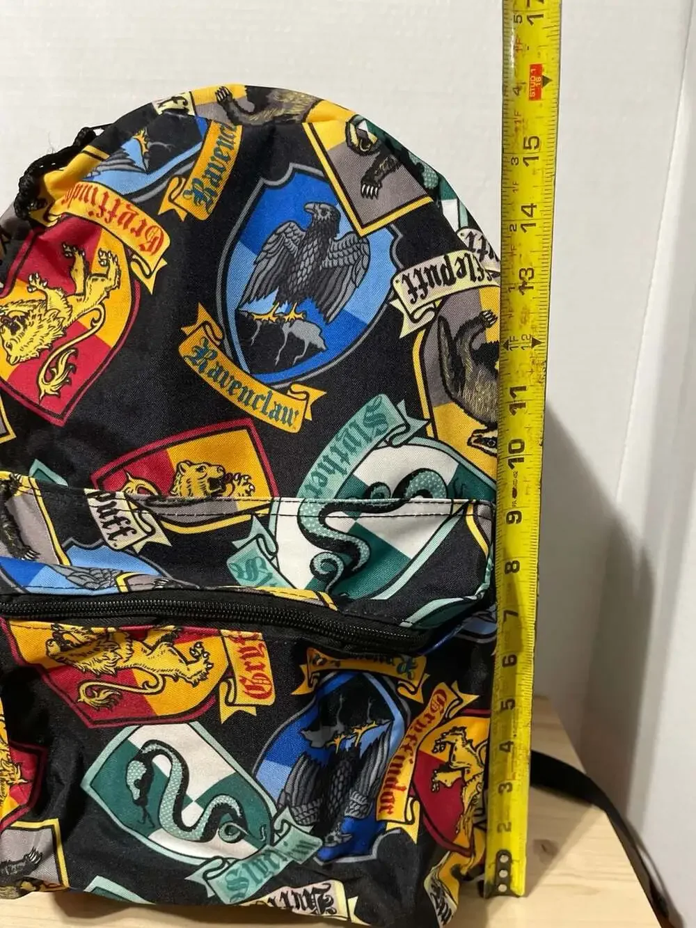 Harry Potter Hogwarts Houses Crests All Over Print Black Backpack